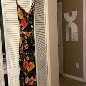 XIX palms black floral dress